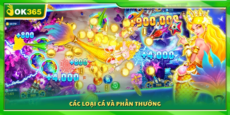 Danh sách các loài cá và giá trị thưởng tương ứng