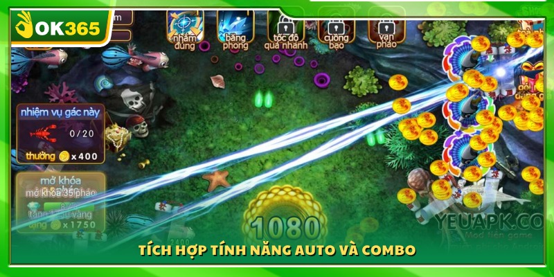Mô tả các tính năng tự động bắn và combo liên hoàn